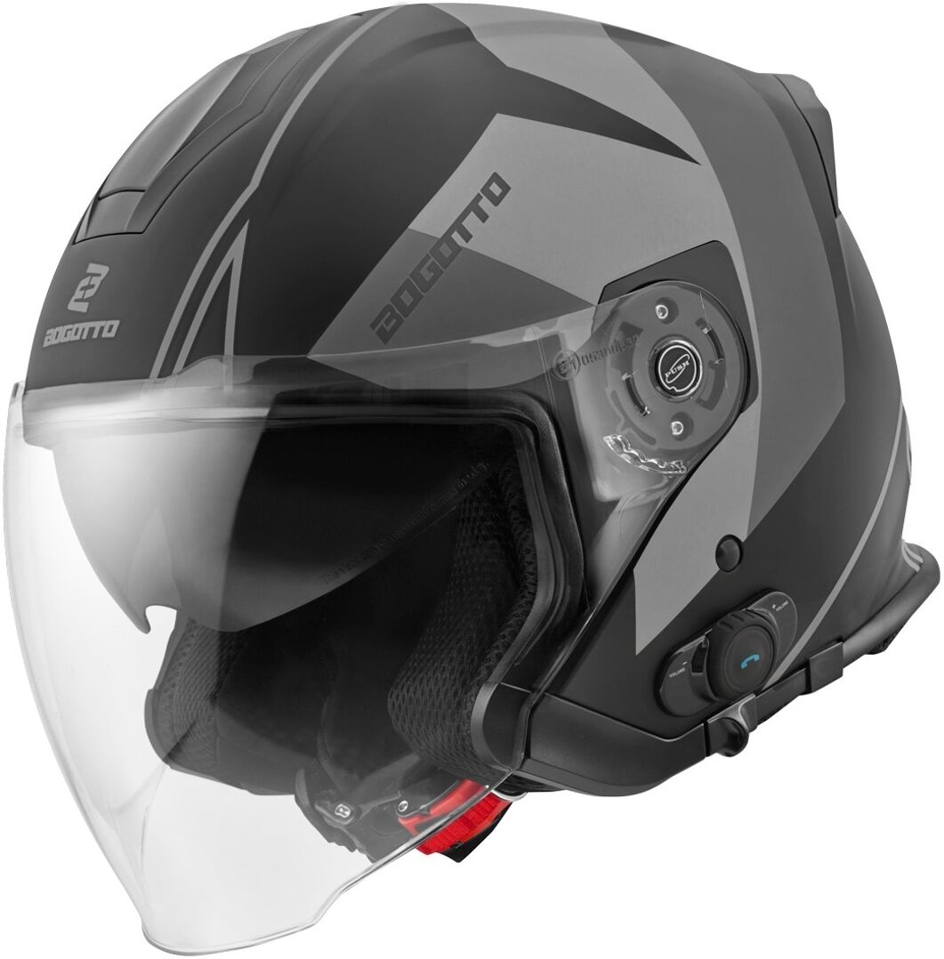 Bogotto V586 Detri BT Casco Bluetooth Jet Nero Grigio XS