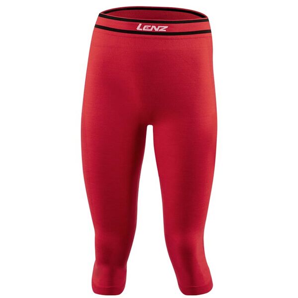 lenz 6.0 merino 3/4 pantaloni funzionali da donna rosso xs
