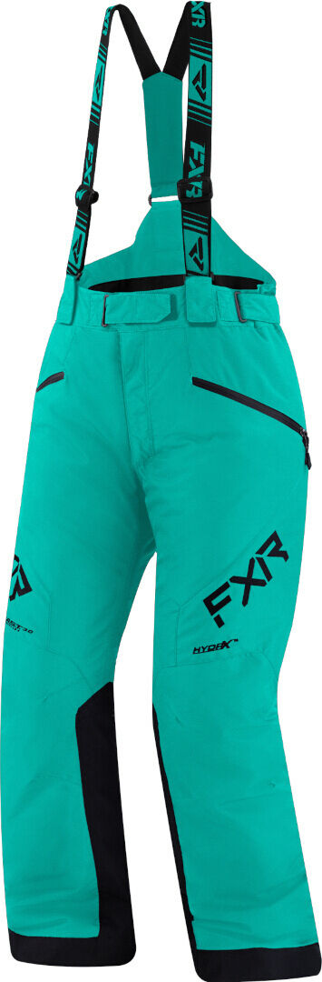 FXR Fresh 2023 Pantaloni con bretelle da donna in motoslitta Nero Verde XS 28
