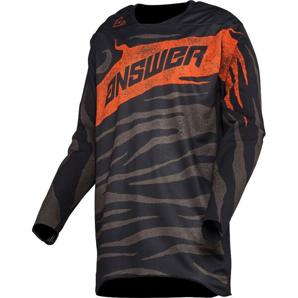 answer racing answer elite ops maglia motocross nero grigio arancione m