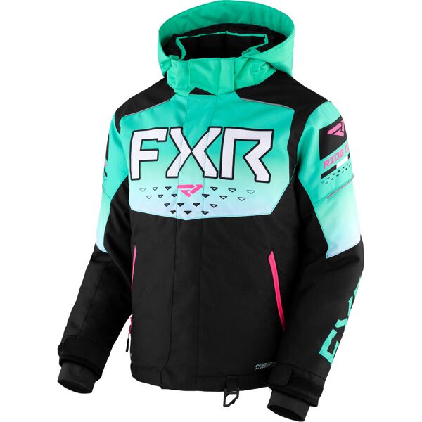 fxr helium 2023 giacca da motoslitta giovanile nero bianco verde 40