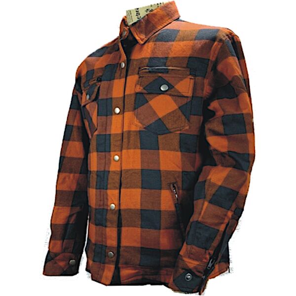 bores lumberjack premium camicia moto nero arancione 3xl