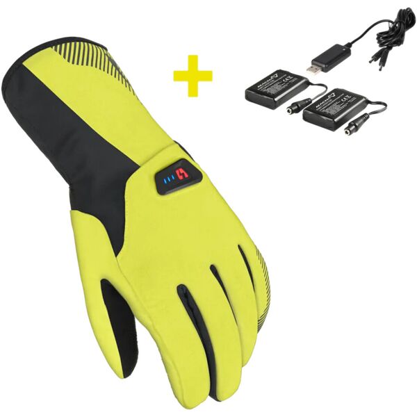 macna spark kit di guanti da bicicletta riscaldabili nero giallo xs