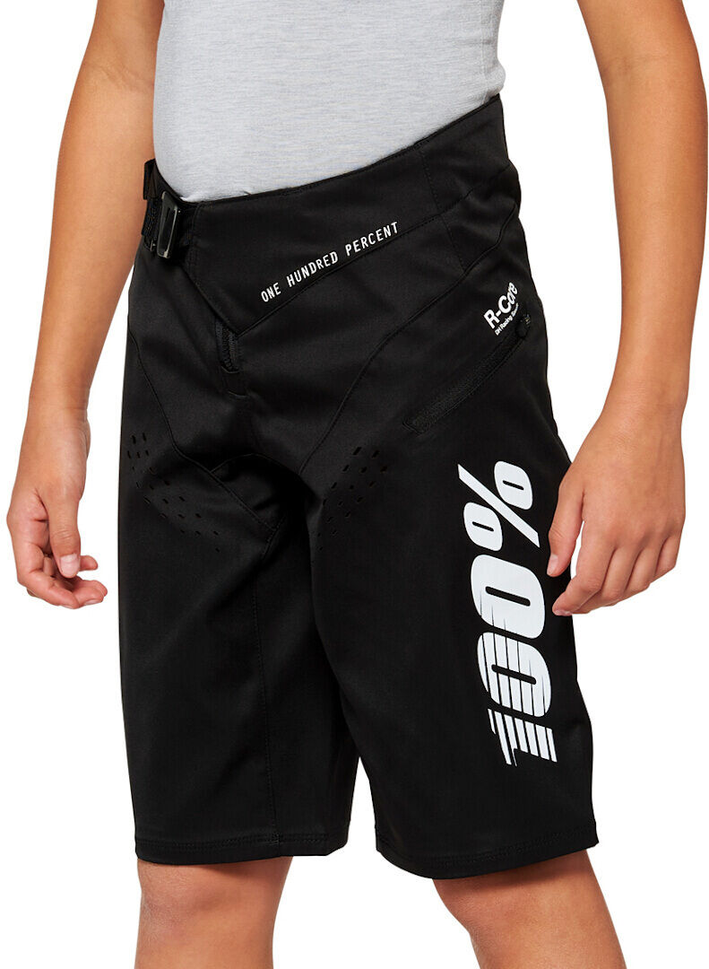 100% r-core pantaloncini da bicicletta per giovani nero 24