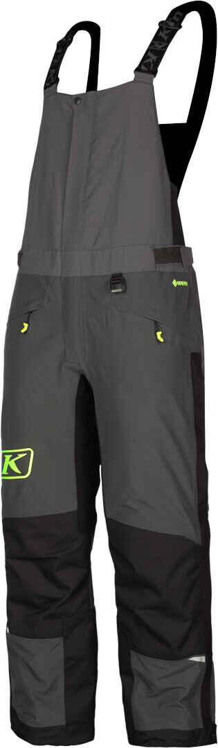 klim ate 2022 pantaloni con bretelle da motoslitta nero grigio l