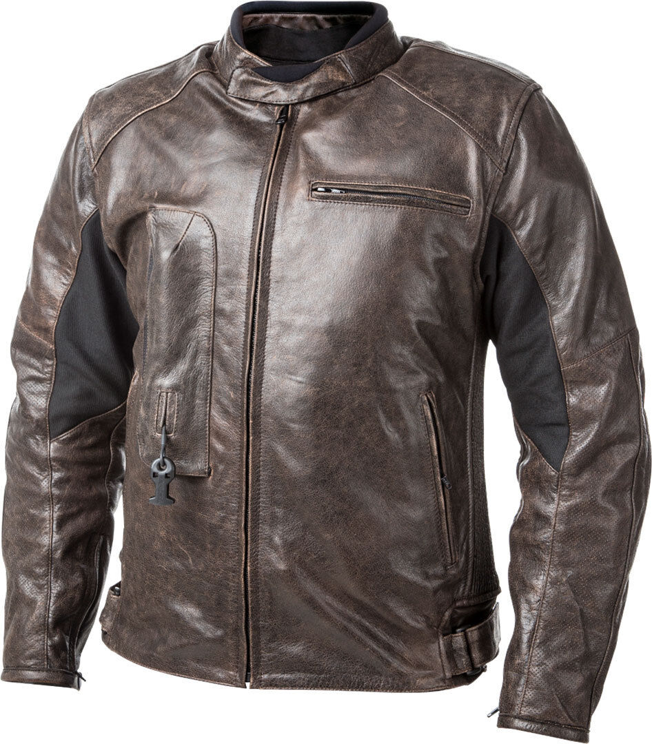 Helite Roadster Giacca in pelle per moto airbag Marrone 4XL