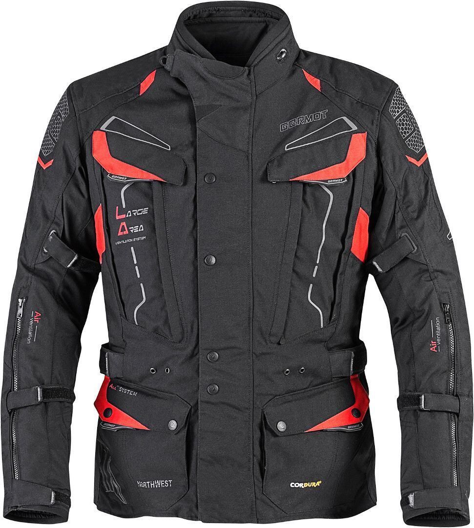 Germot NorthWest Giacca moto in tessuto Nero Rosso S