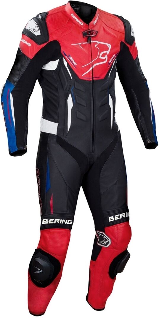 Bering Ultimate-R Tuta in pelle moto di One Piece Nero Bianco Rosso Blu 3XL