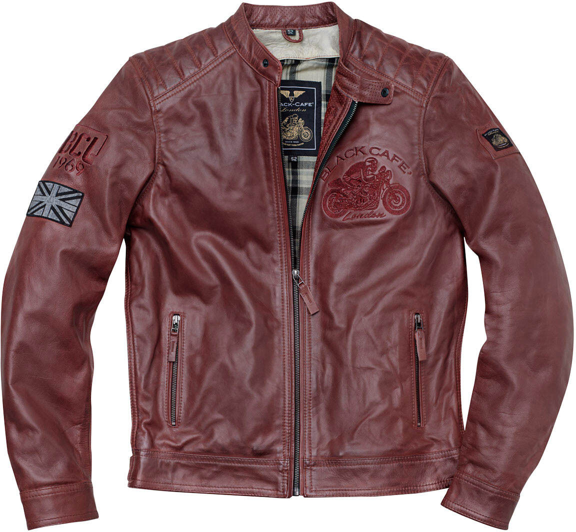 Black-Cafe London Bangkok Giacca in pelle motociclistica Rosso 52