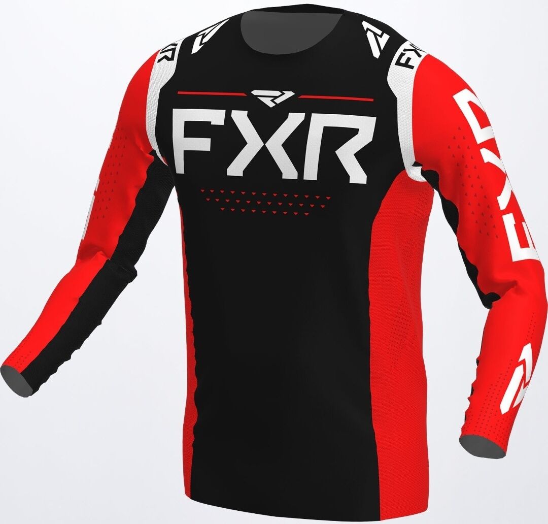 FXR Helium RaceDiv Maglia Motocross Nero Bianco Rosso XS