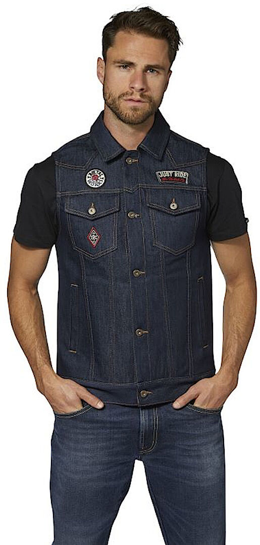 Rokker Club Denim Gilet Moto Blu M