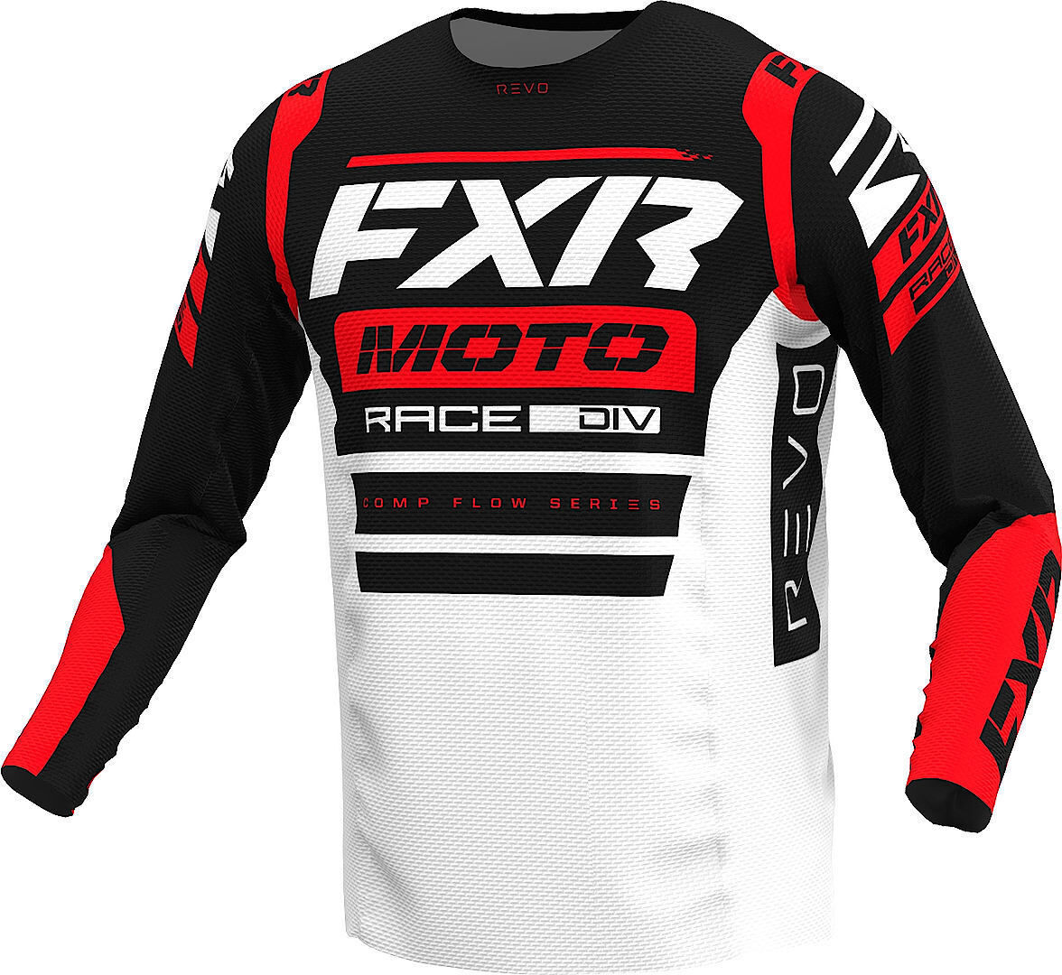 FXR Revo Comp Maglia Motocross Nero Bianco Rosso 4XL