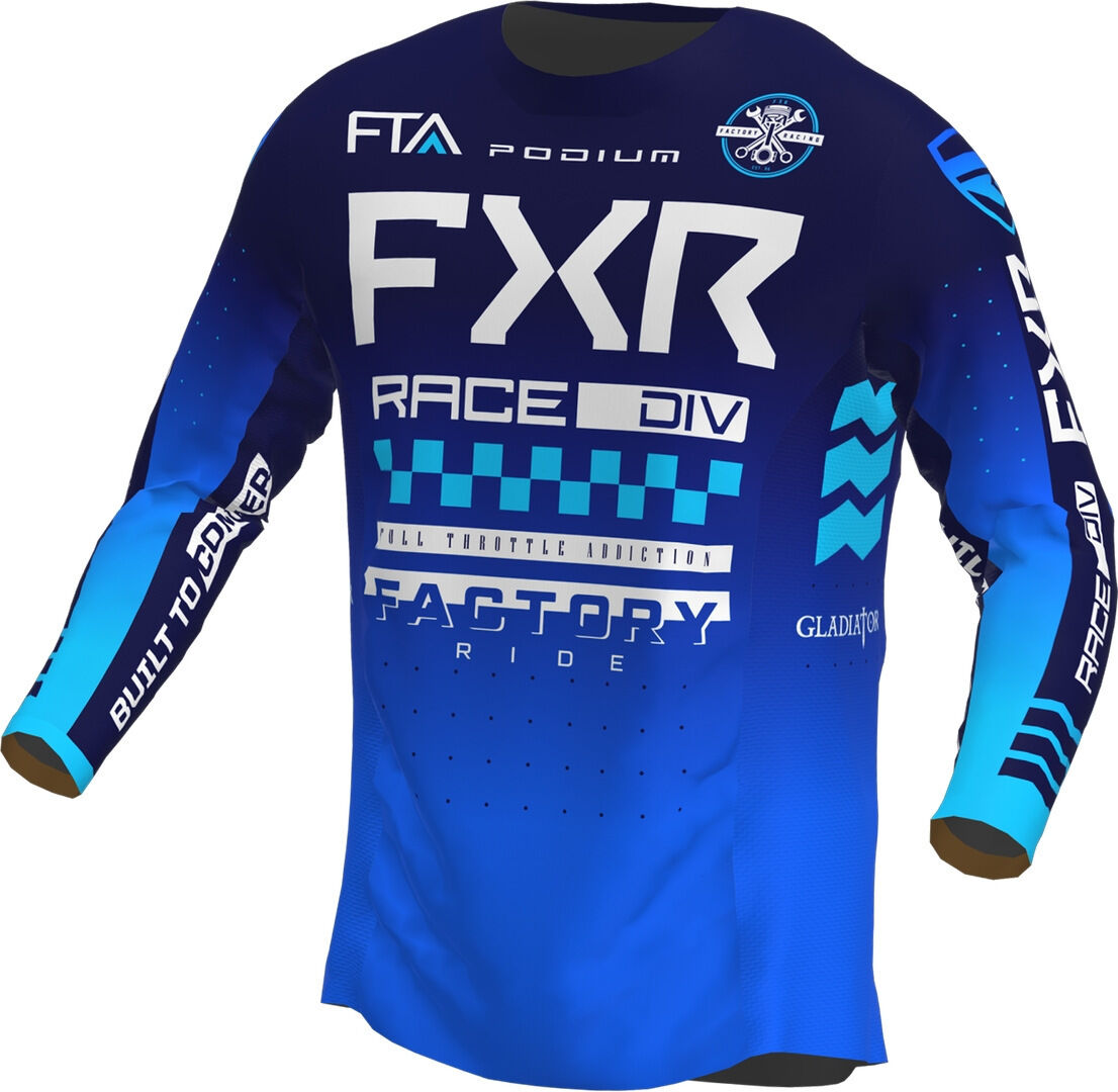 FXR Podium Gladiator 2023 Maglia Motocross Bianco Blu XS