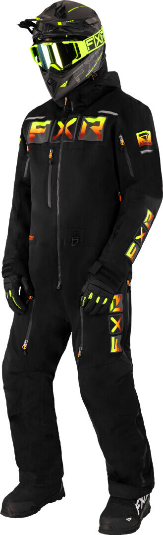 FXR Maverick F.A.S.T. Insulated Tuta da motoslitta monopezzo Nero Giallo L