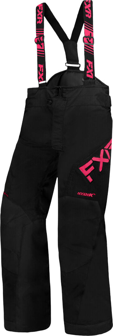 FXR Clutch 2023 Pantaloni con bretelle per motoslitte giovanili Nero Rosa 2XL 3XL