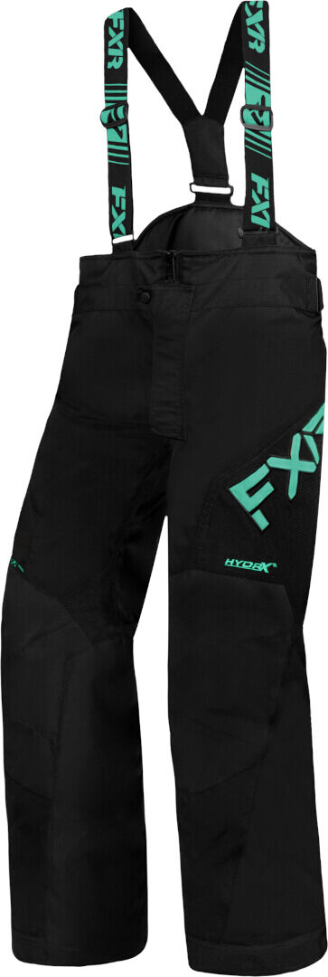 FXR Clutch 2023 Pantaloni con bretelle per motoslitte giovanili Nero Verde 2XL 3XL