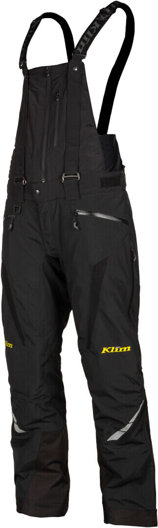 Klim Keweenaw Heritage Pantaloni con bretelle da motoslitta Nero Giallo S