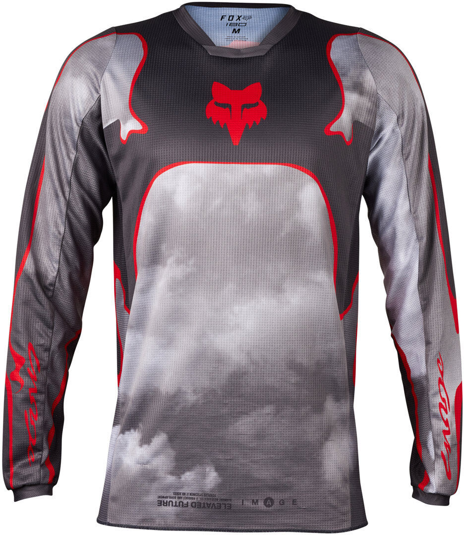 Fox 180 Atlas Maglia Motocross Grigio Rosso 2XL