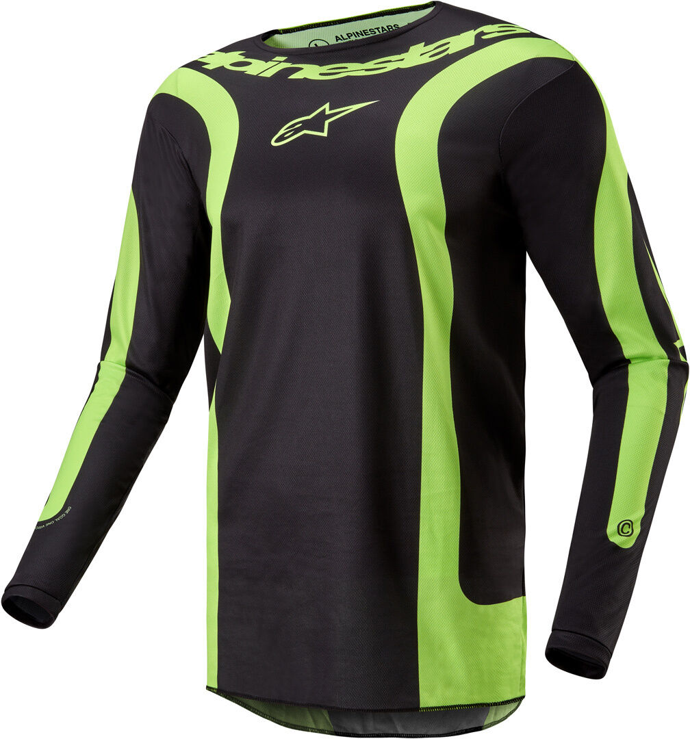 Alpinestars Fluid Lurv Maglia Motocross Nero Giallo 2XL