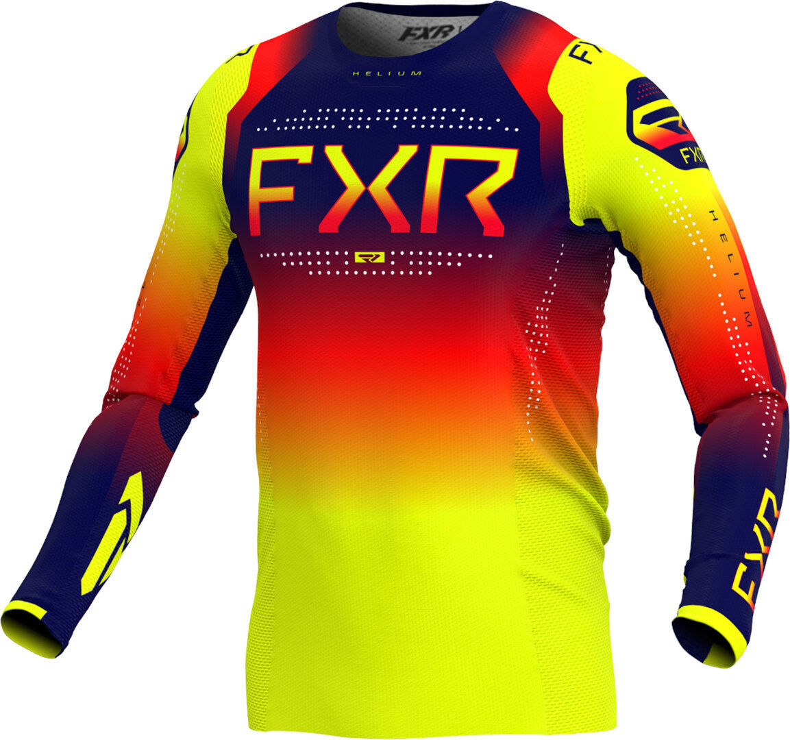 FXR Helium 2024 Maglia Motocross Rosso Blu Giallo XS