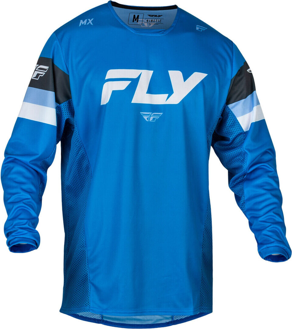 FLY Racing Kinetic Prix 2024 Maglia Motocross Bianco Blu 2XL