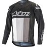 Alpinestars Techstar Bicicletta di LS Jersey Nero Grigio Bianco S