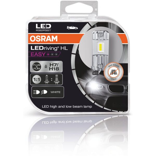 osram lampadina ledriving hl easy h7/h18