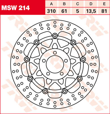 trw lucas freno disco msw214, galleggiante