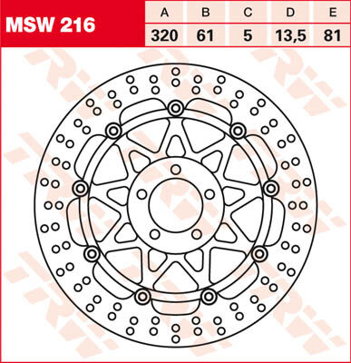 trw lucas disco freno msw216, galleggiante