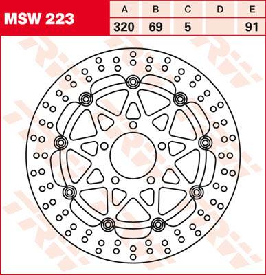 trw lucas disco freno msw223, galleggiante
