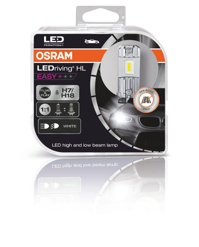 osram lampadina ledriving hl easy h7/h18