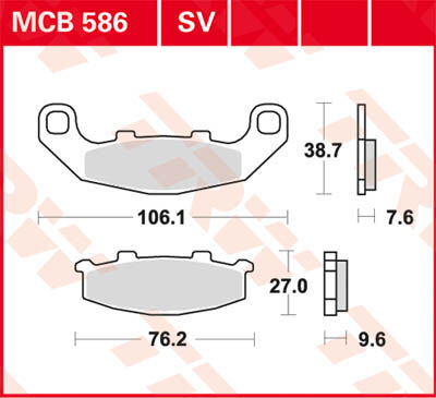 TRW Lucas Freno pad MCB586