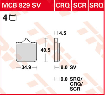 TRW Lucas Rivestimento sinterizzato MCB829SV