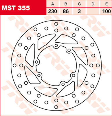 TRW Lucas Brake disc MST355, rigido