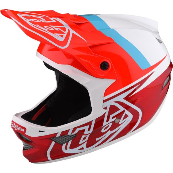 lee d3 fiberlite slant casco da discesa bianco rosso blu s