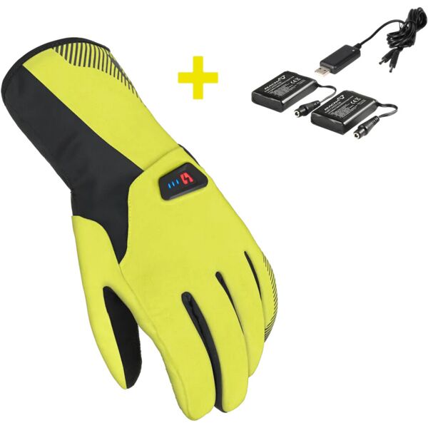 macna spark kit di guanti da bicicletta riscaldabili nero giallo s