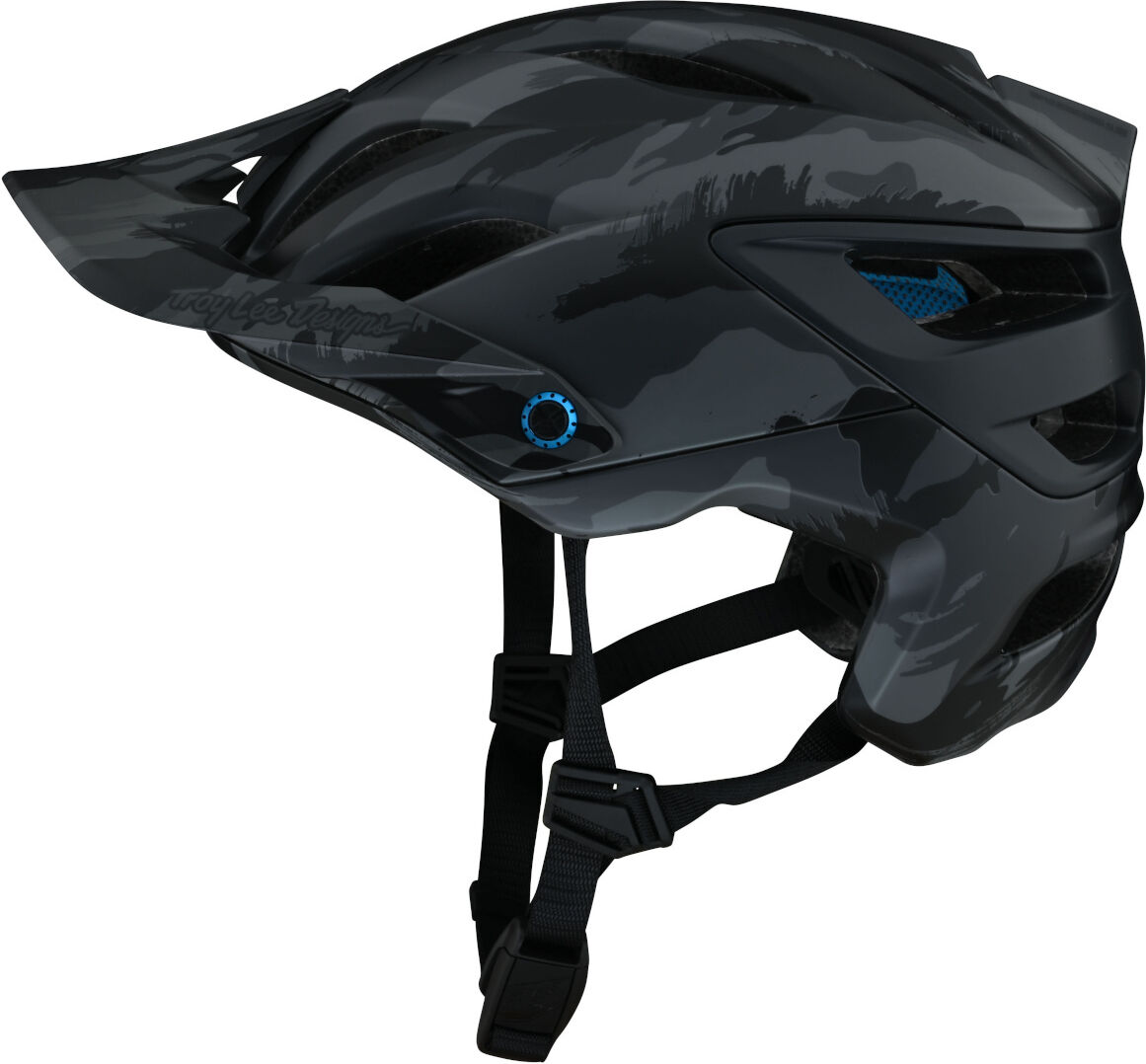 Lee A3 MIPS Brushed Camo Casco da bicicletta Nero Grigio Blu