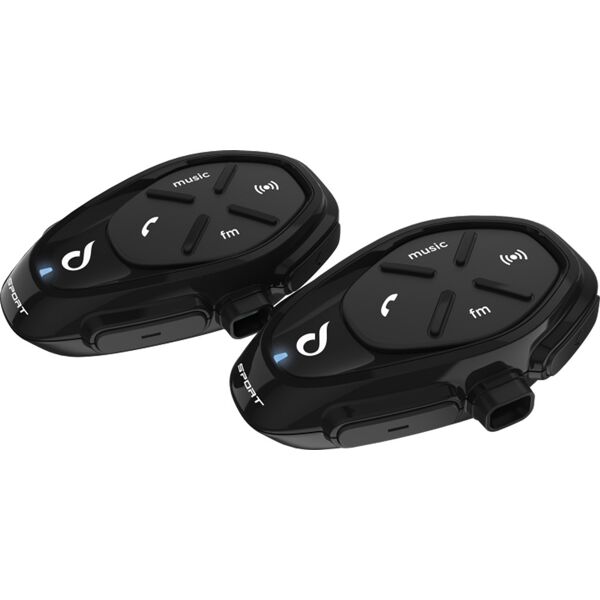 interphone sport bluetooth double pack sistema di comunicazione nero unica taglia