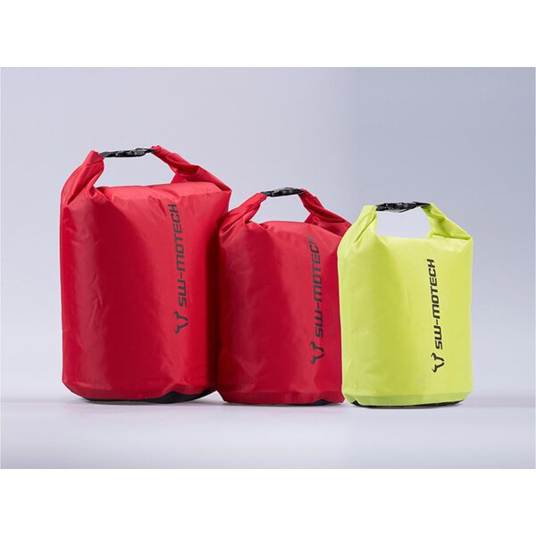 sw-motech set sacchetti drypack - 4/8/13 l. giallo/rosso. impermeabile. chiusura a rullo. giallo unica taglia