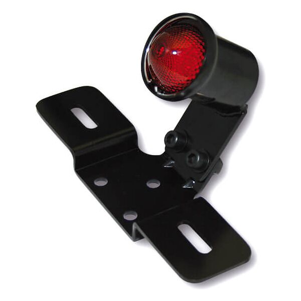 shin yo led taillight old school typ3, vetro nero e rosso, con supporto targa nero