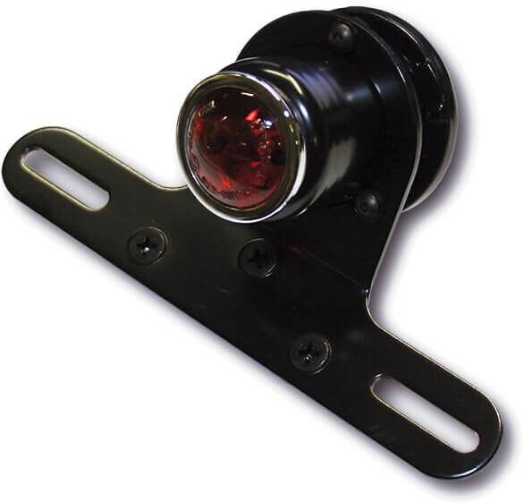 shin yo led taillight old school typ4, vetro nero e rosso, con supporto targa nero