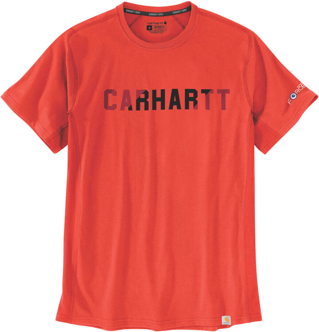 carhartt force flex block logo maglietta rosso s