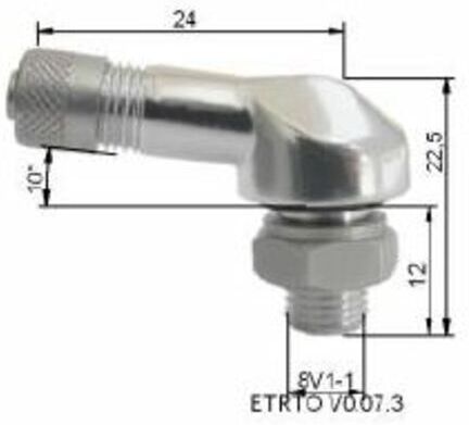 bihr valvola pneumatica alu Ø8,5mm argento