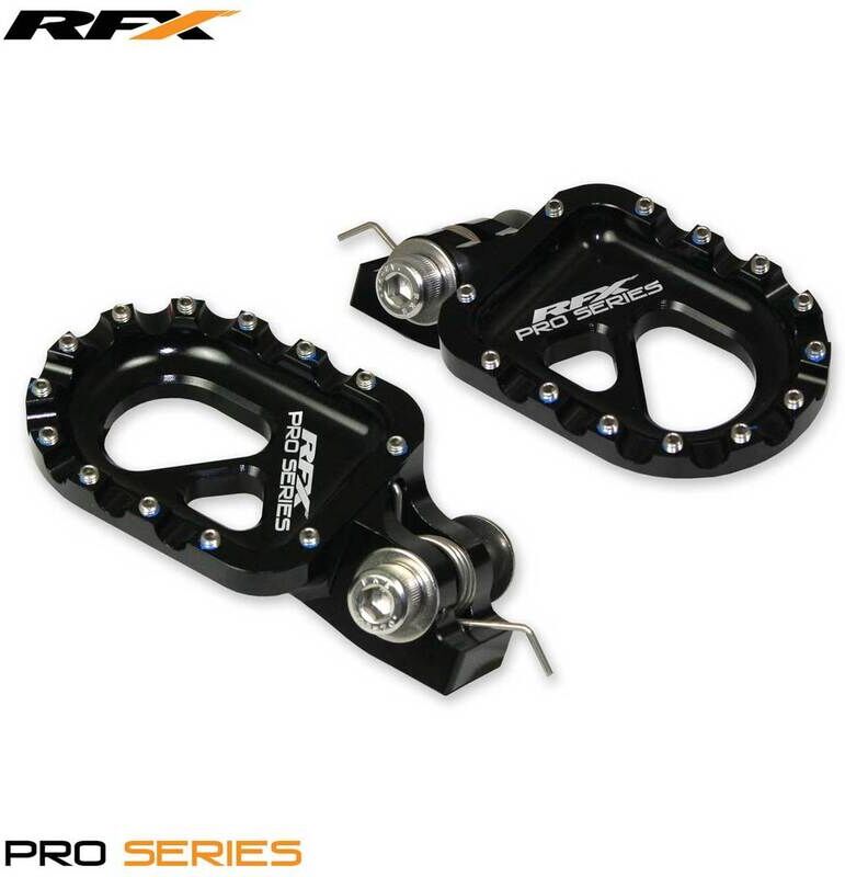 rfx prova cnc universale poggiapiedi pro in alluminio (nero) - gas gas/beta/sherco/montesa