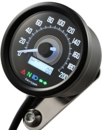 daytona tachimetro velona 60 200 km/h/mph incl. luci di controllo - led bianco