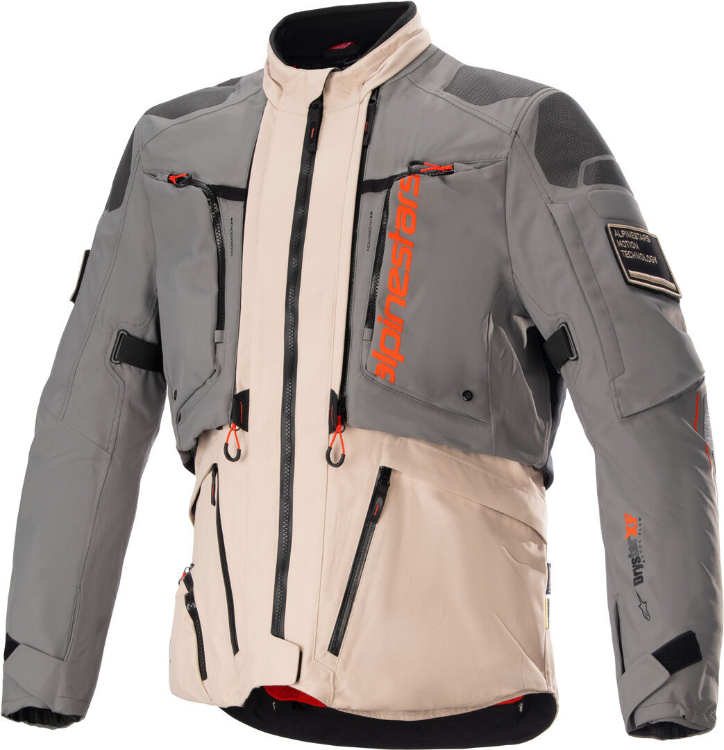 Alpinestars AMT-10 R Drystar® XF giacca tessile moto impermeabile Grigio Beige 4XL