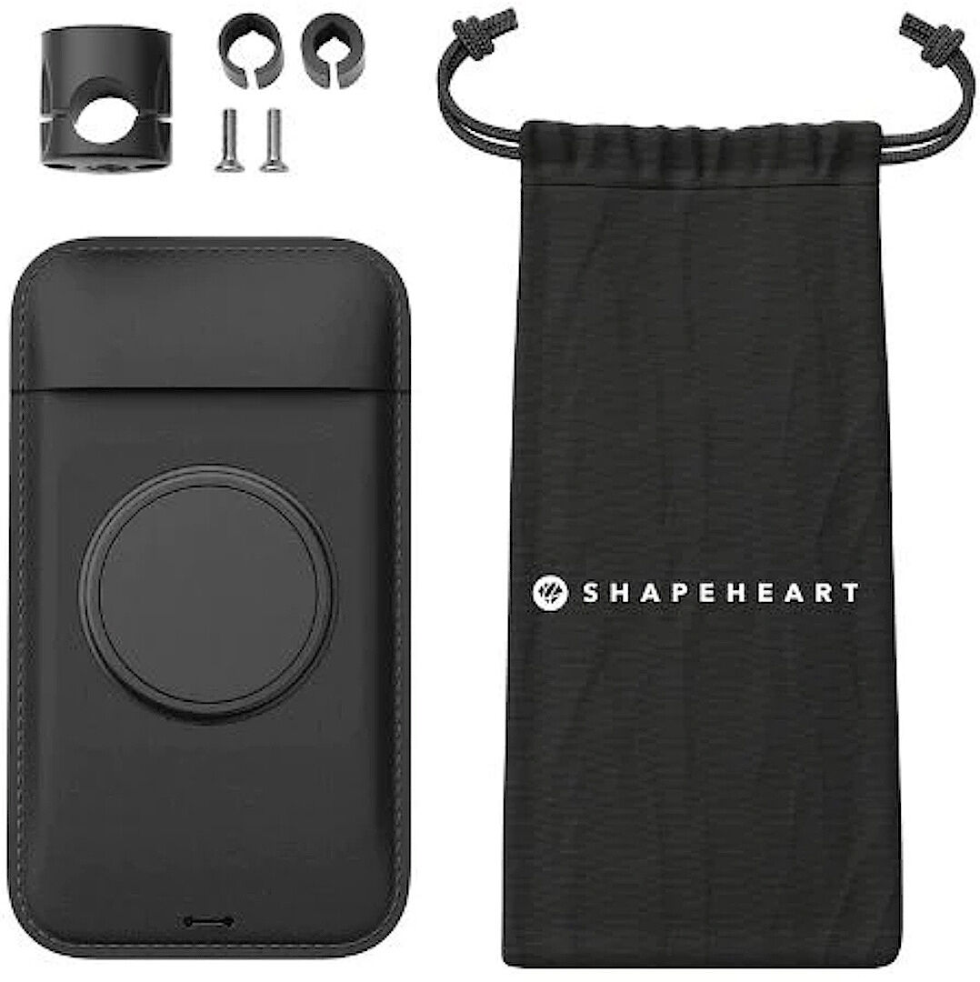 Shapeheart Supporto magnetico per smartphone in bundle per moto per specchietto retrovisore Nero XL