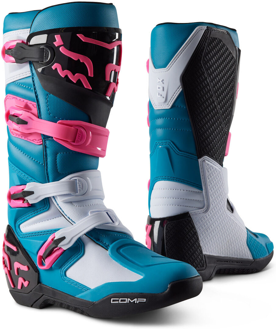 fox comp stivali motocross rosa blu 47 48