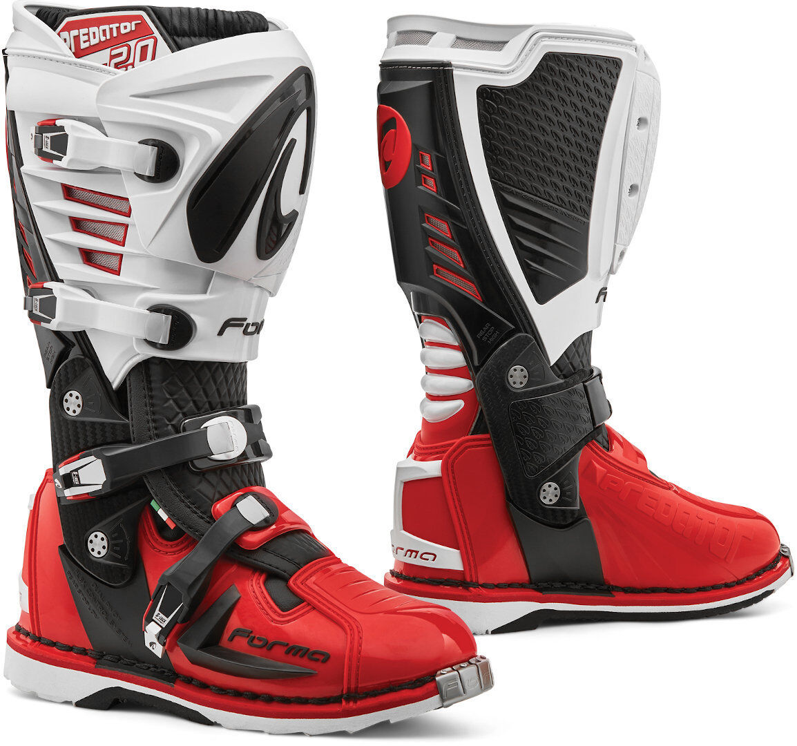 Forma Predator 2.0 Stivali motocross Nero Bianco Rosso 47