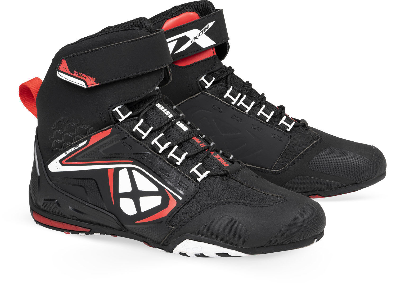 Ixon Killer WP Scarpe da moto Nero Bianco Rosso 41